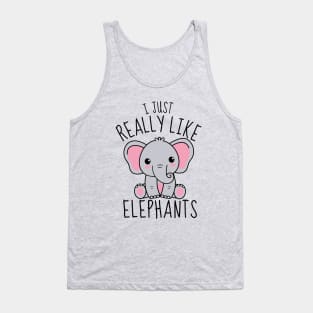 I Just Really Like Elephants Funny Tank Top